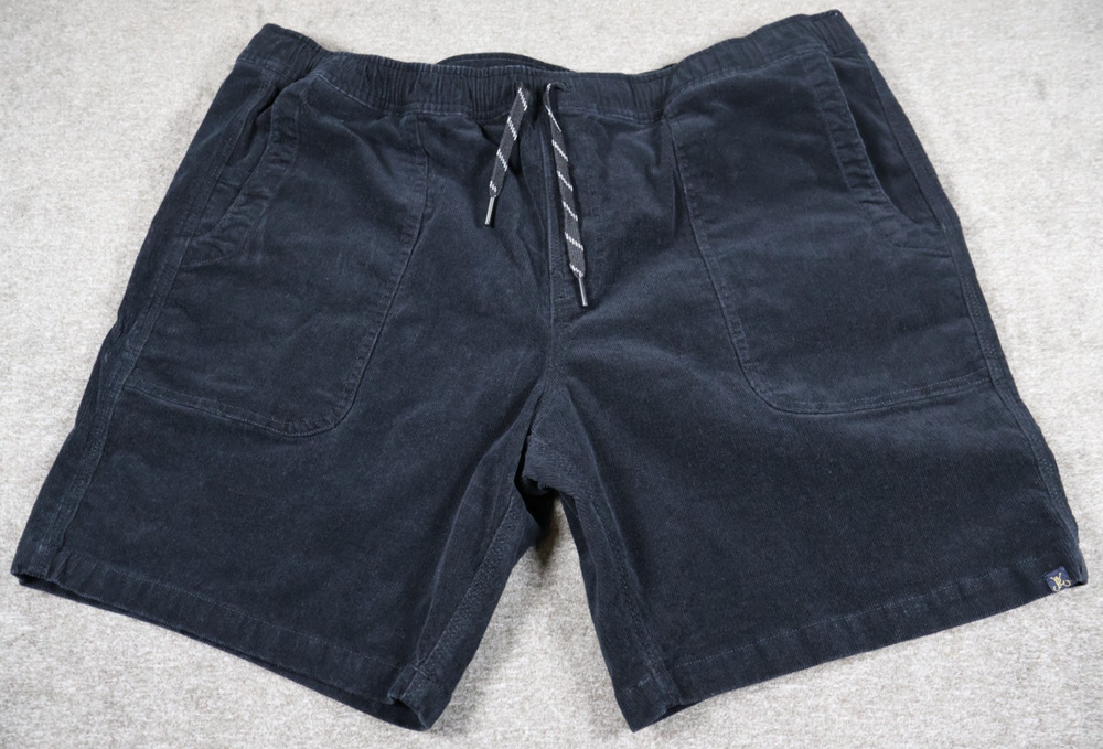 Pure Lure Mens XXL Black Corduroy Shorts Drawstring Elastic Waist Pull-On Cord